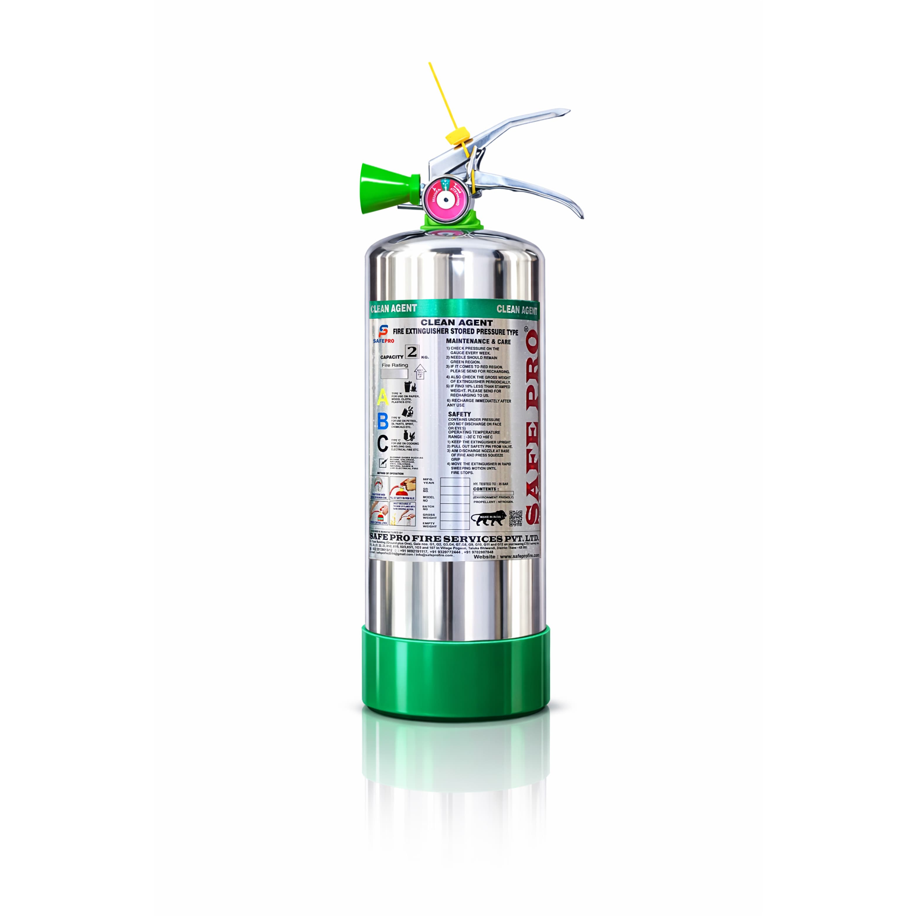 Clean Agent SS Fire Extinguisher - 2KG